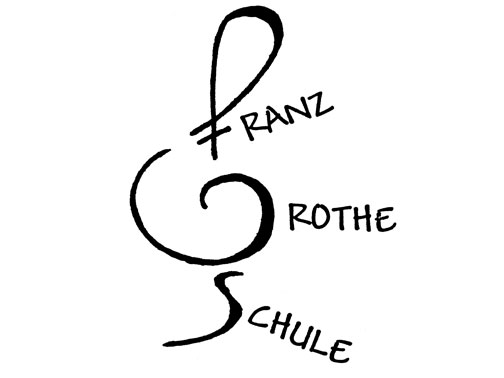 Das Bild zeigt das Logo der Franz-Grothe-Schule in Form eines Notenschlüssels.